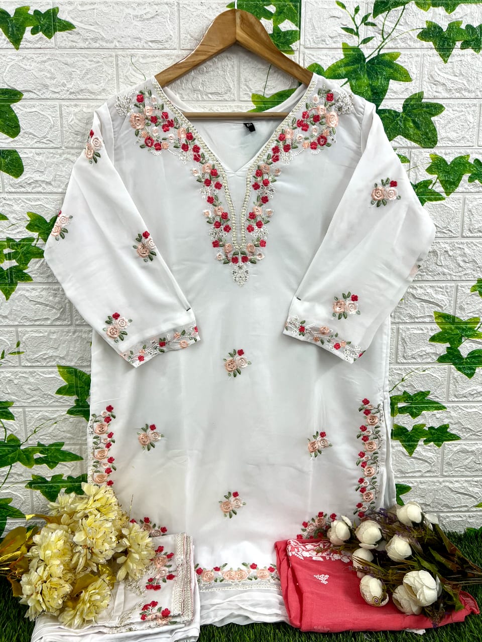Dinsaa 194 A To D Embroidery Georgette Pakistani Readymade Suits Wholesale Clothing Suppliers In India
